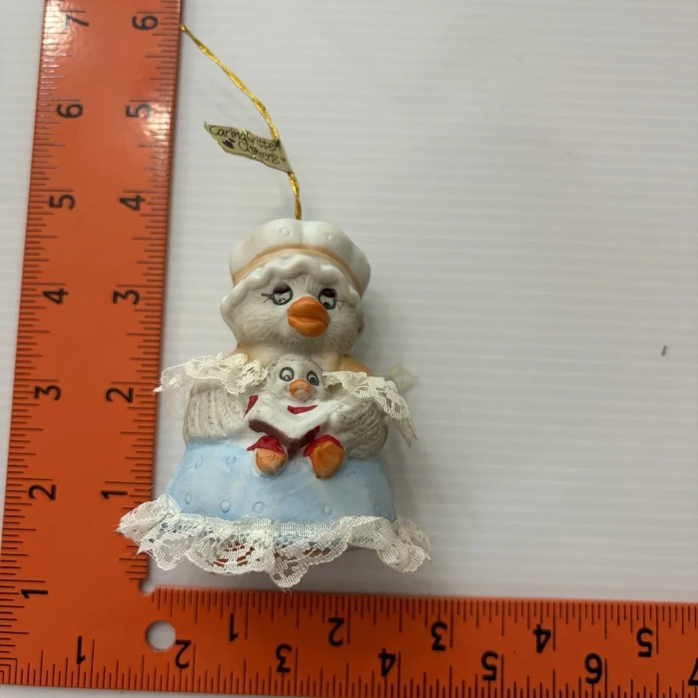 Vintage JASCO Caring Critters Chimer Christmas Ornament Mother Bird & Chick